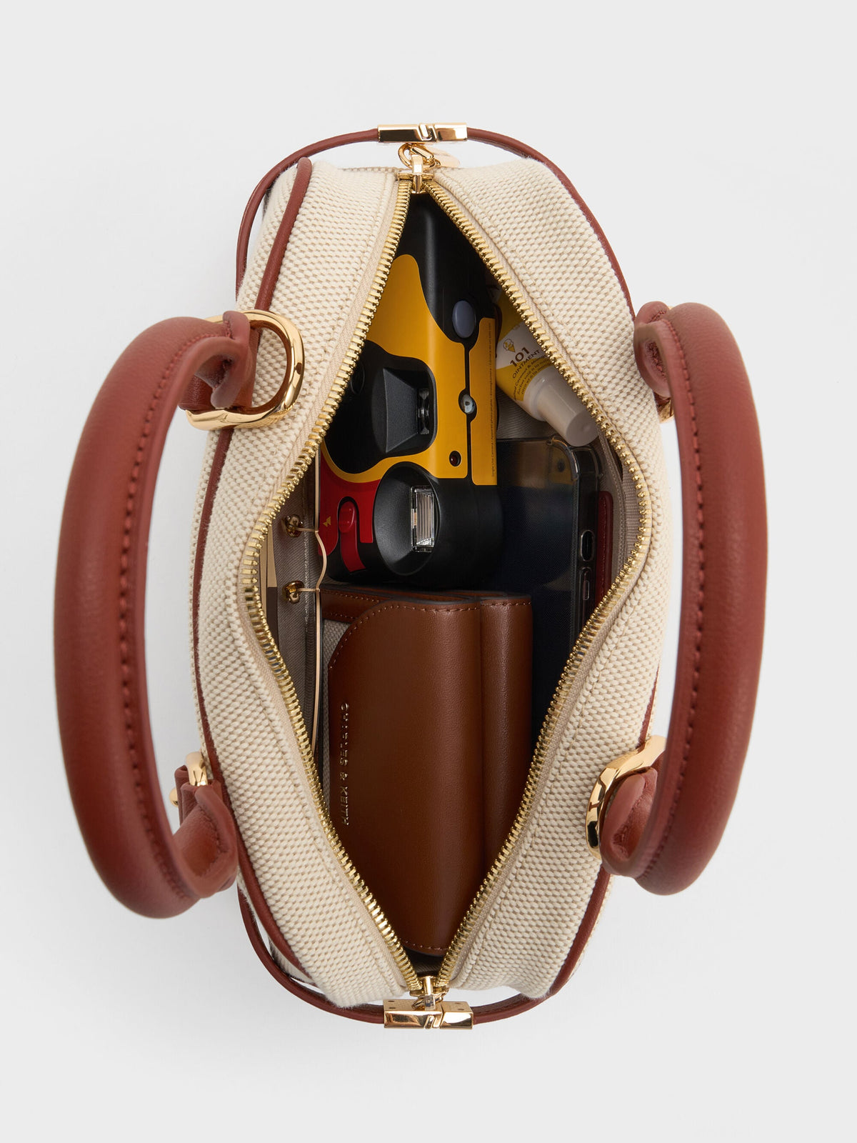 CHARLES & KEITH Top Pick / Scottie Canvas Bowling Bag - Brick