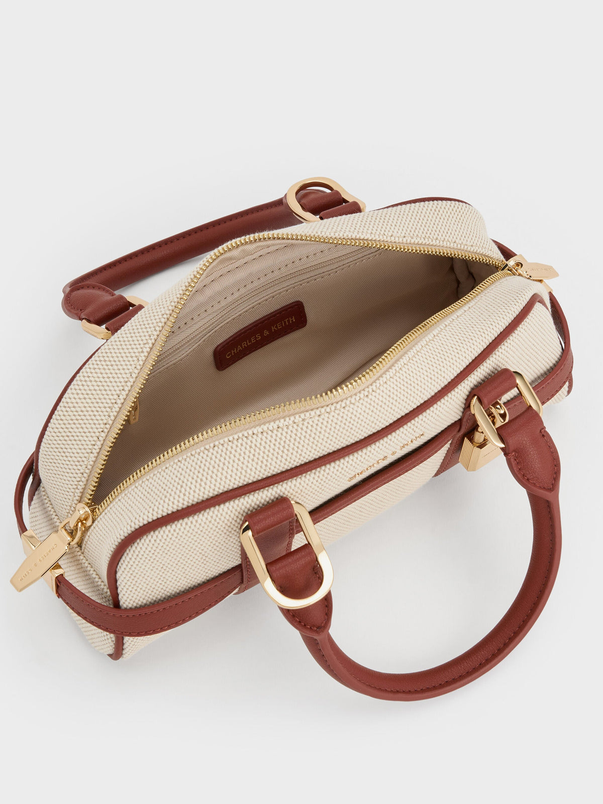CHARLES & KEITH Top Pick / Scottie Canvas Bowling Bag - Brick