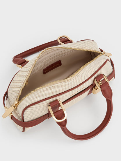 CHARLES & KEITH Top Pick / Scottie Canvas Bowling Bag - Brick