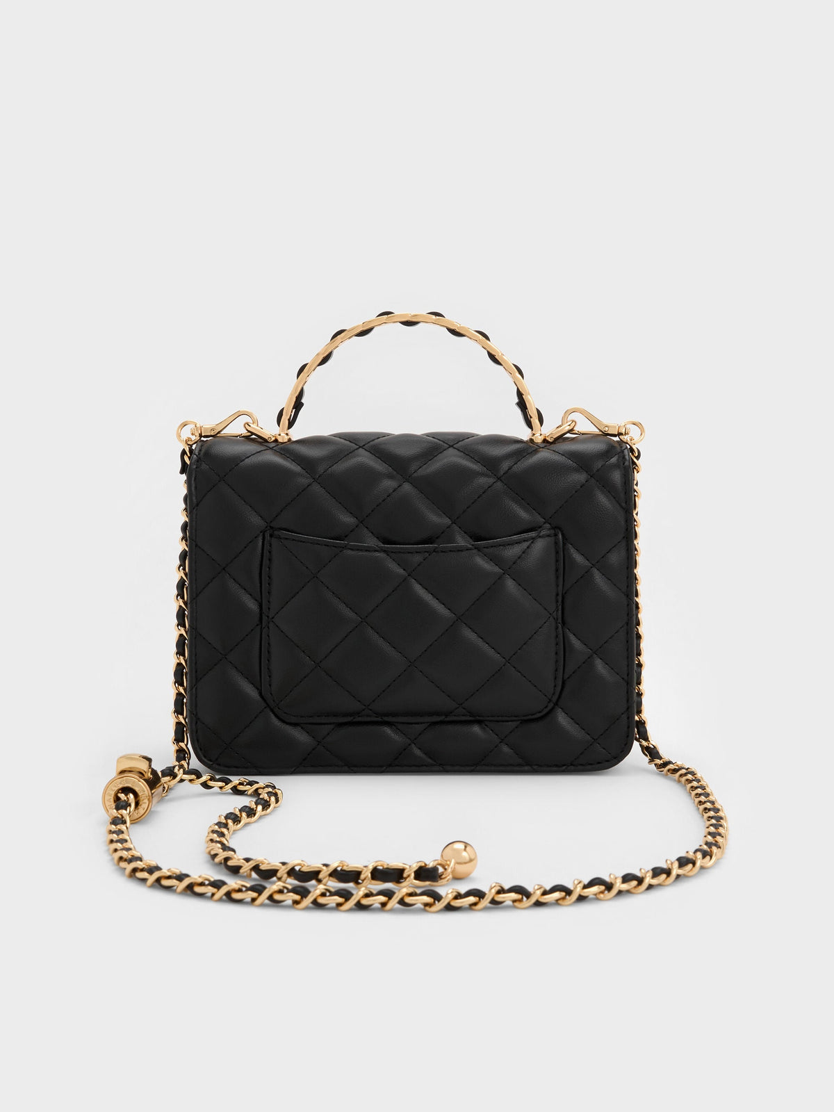 CHARLES & KEITH Quality / Cressida Quilted Top Handle Bag - Black