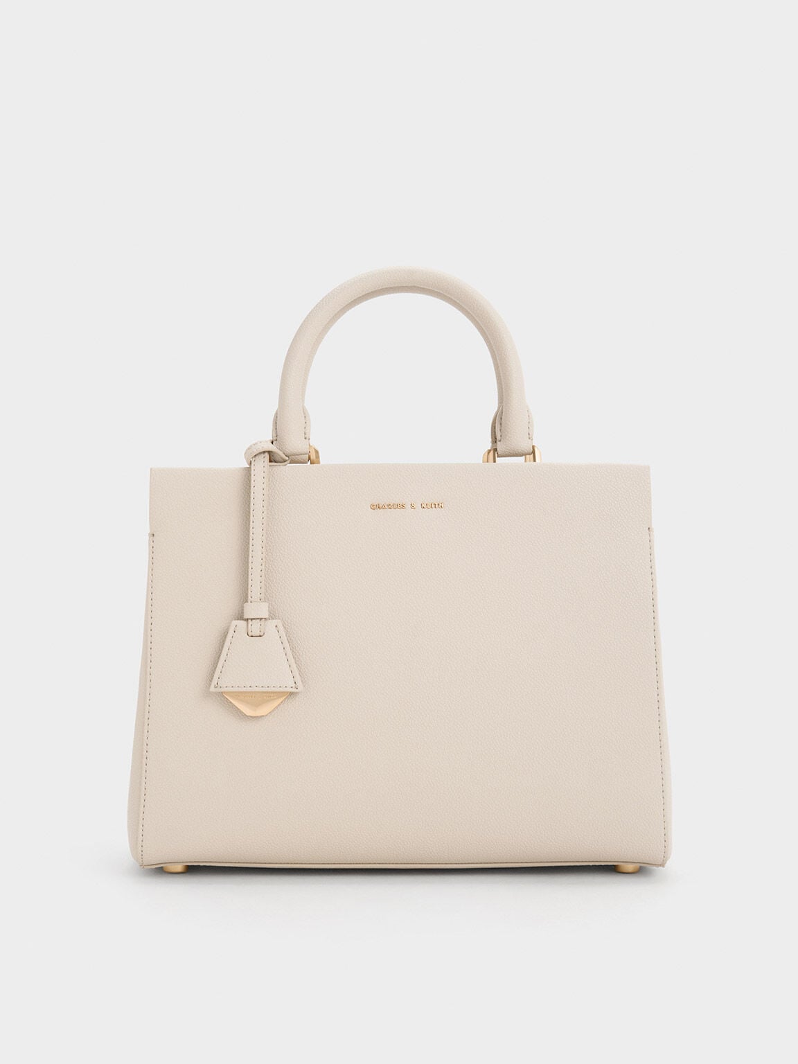 CHARLES & KEITH Customer Favorite / Mirabelle Structured Top Handle bag - Ivory