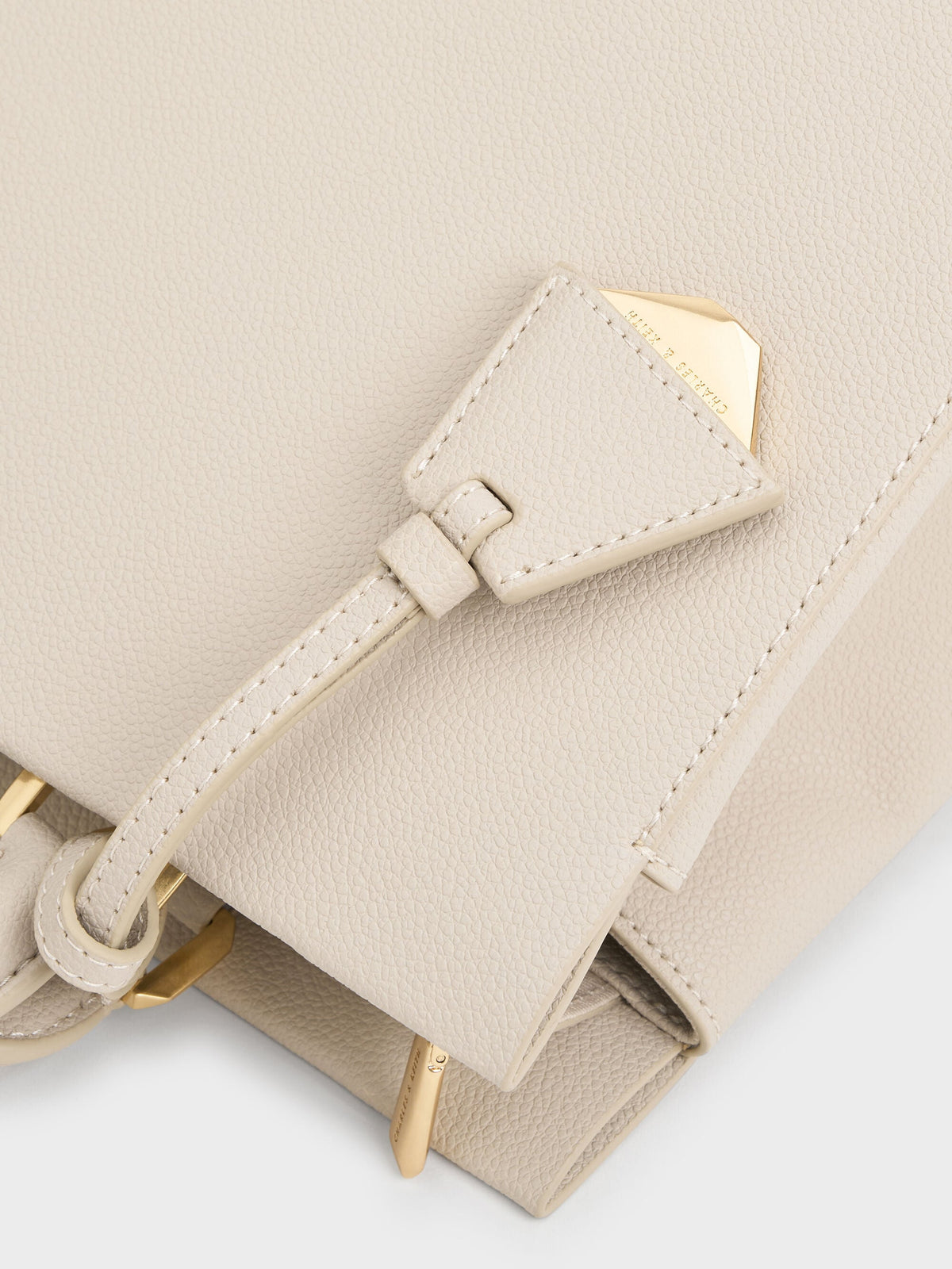 CHARLES & KEITH Customer Favorite / Mirabelle Structured Top Handle bag - Ivory