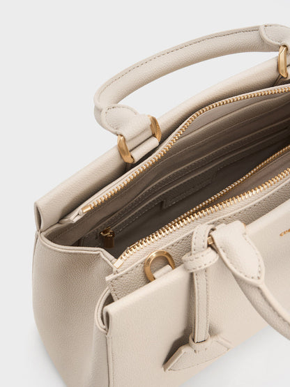 CHARLES & KEITH Customer Favorite / Mirabelle Structured Top Handle bag - Ivory