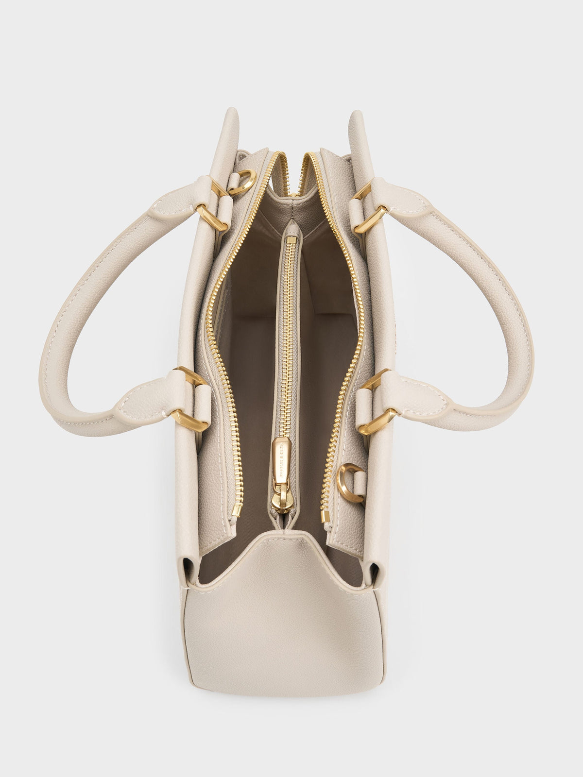 CHARLES & KEITH Customer Favorite / Mirabelle Structured Top Handle bag - Ivory
