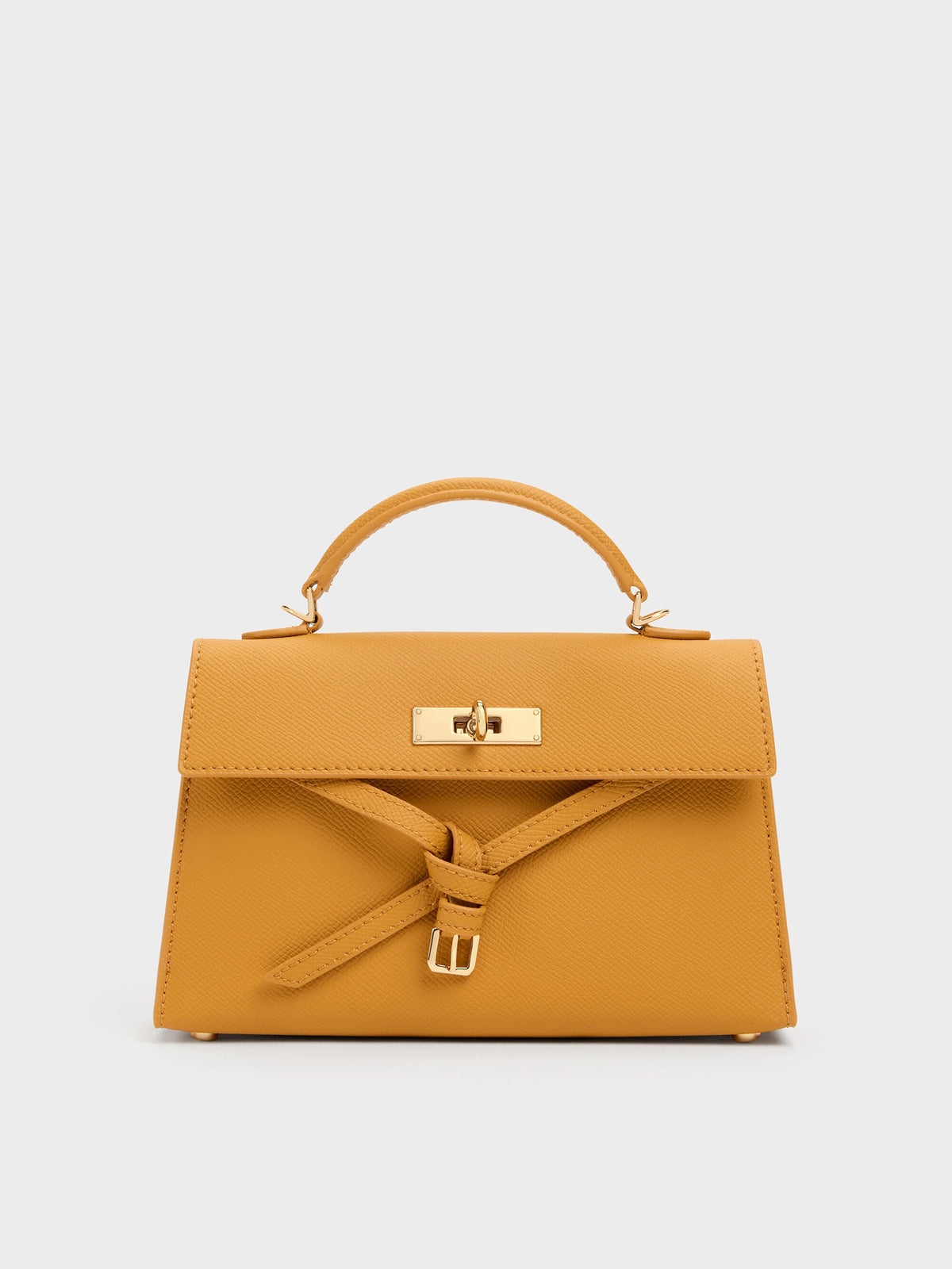 CHARLES & KEITH Recommended / Tricha Knotted-Belt Top Handle Bag - Saffron Yellow