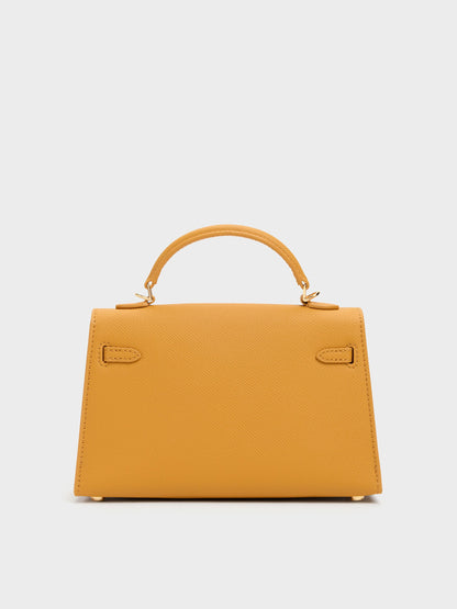 CHARLES & KEITH Recommended / Tricha Knotted-Belt Top Handle Bag - Saffron Yellow