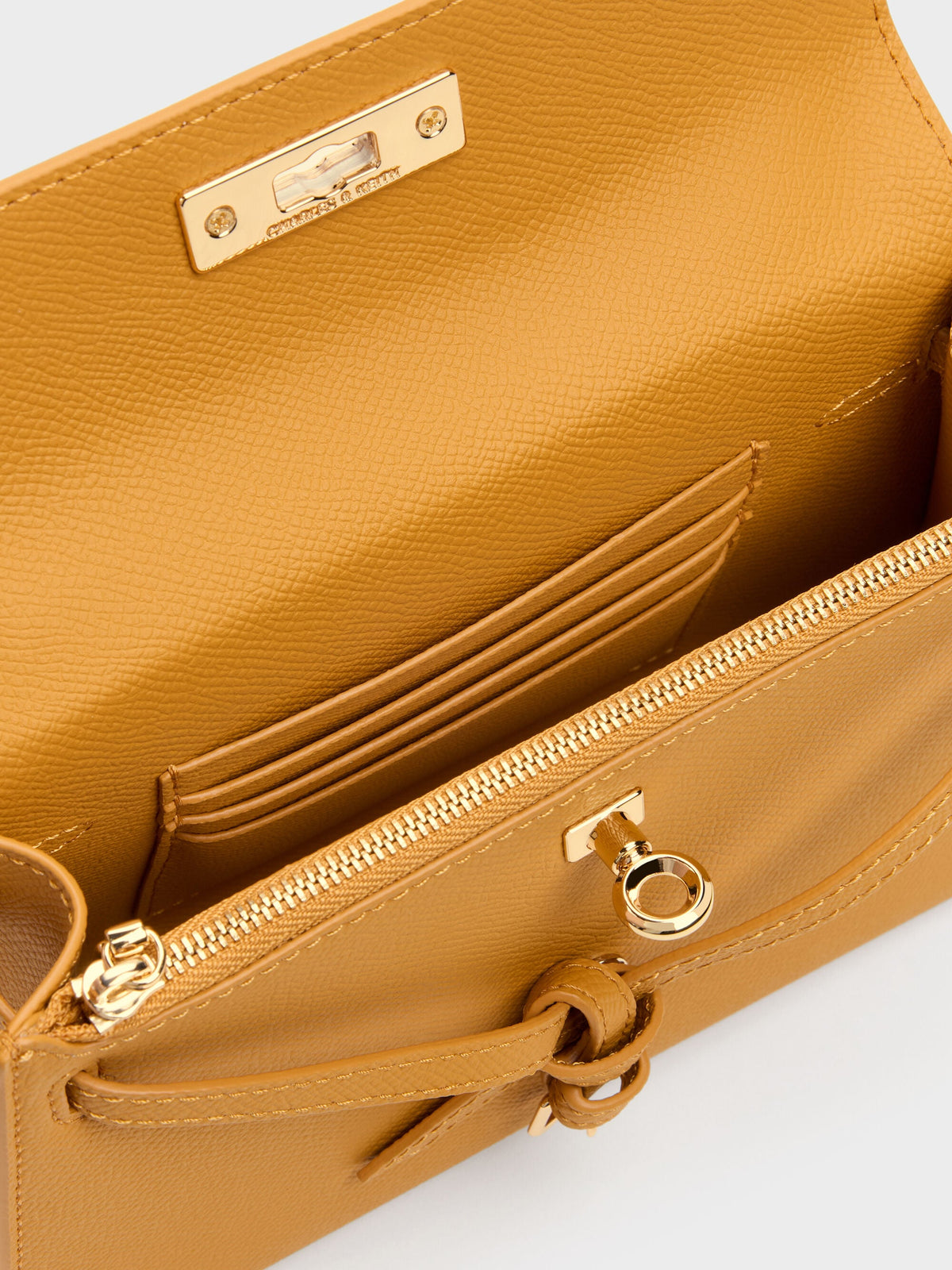 CHARLES & KEITH Recommended / Tricha Knotted-Belt Top Handle Bag - Saffron Yellow