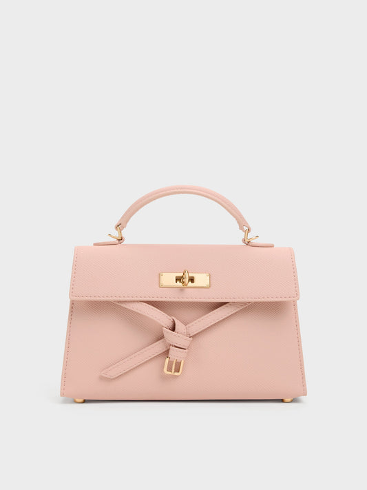 CHARLES & KEITH Recommended / Tricha Knotted-Belt Top Handle Bag - Pink