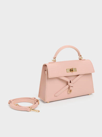 CHARLES & KEITH Recommended / Tricha Knotted-Belt Top Handle Bag - Pink