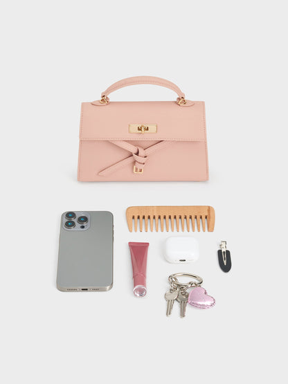 CHARLES & KEITH Recommended / Tricha Knotted-Belt Top Handle Bag - Pink
