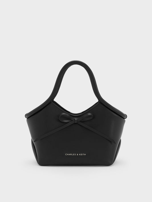 CHARLES & KEITH Sale / Hazel Bow Tubular Top Handle Bag - Noir