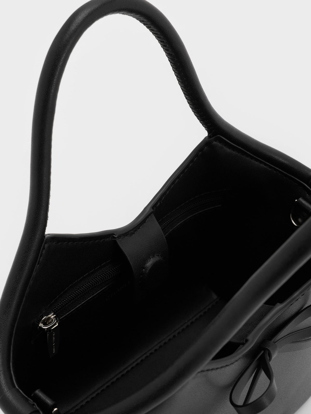 CHARLES & KEITH Sale / Hazel Bow Tubular Top Handle Bag - Noir