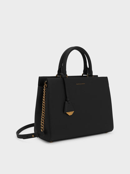 CHARLES & KEITH Best Price / Mirabelle Structured Top Handle bag - Black