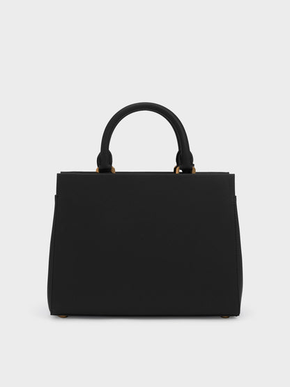 CHARLES & KEITH Best Price / Mirabelle Structured Top Handle bag - Black