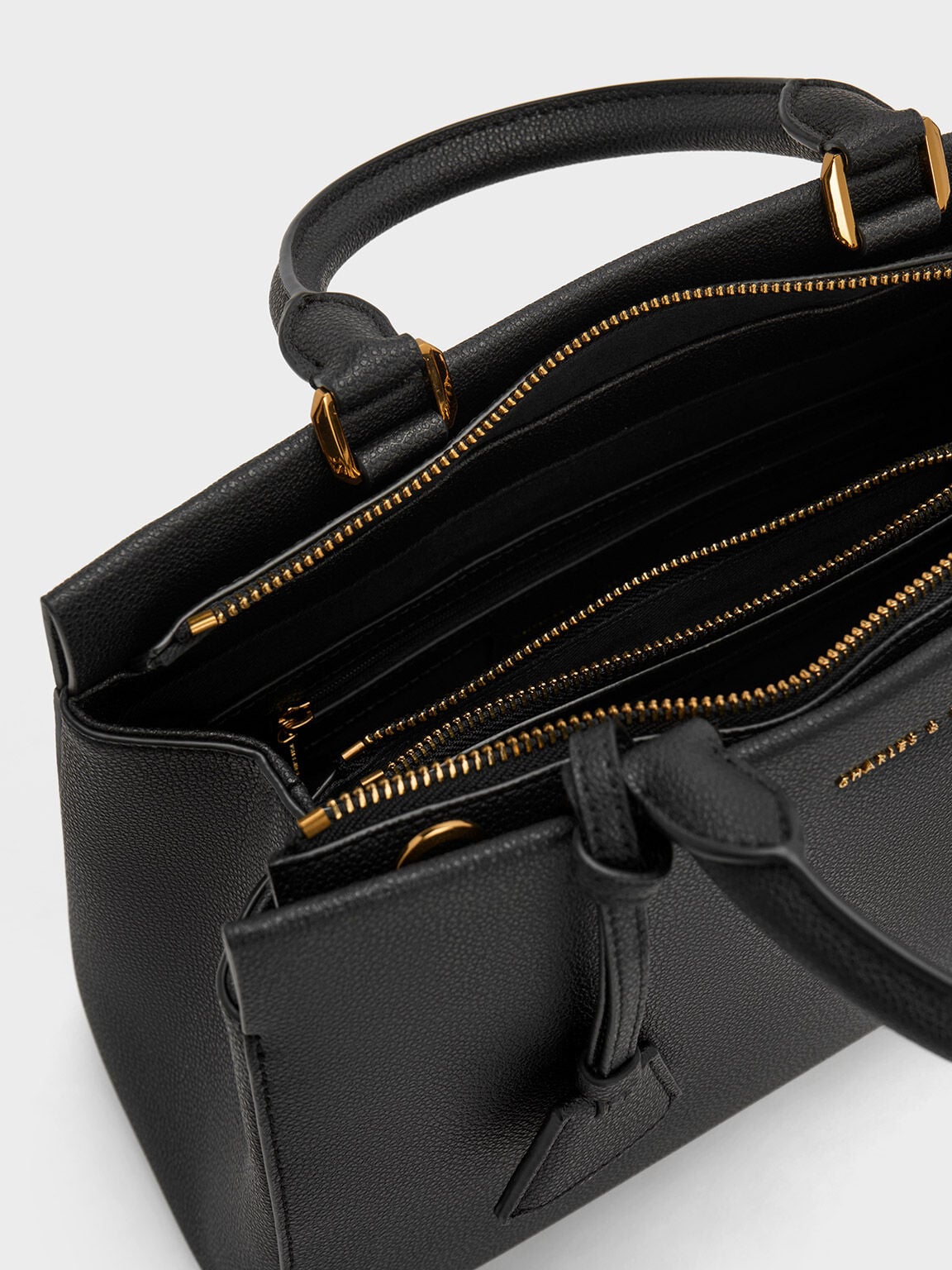 CHARLES & KEITH Best Price / Mirabelle Structured Top Handle bag - Black