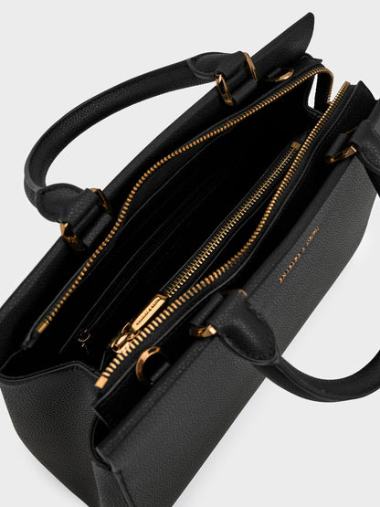 CHARLES & KEITH Best Price / Mirabelle Structured Top Handle bag - Black