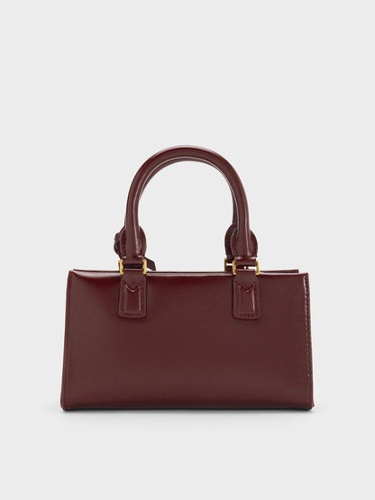 CHARLES & KEITH Recommended / Mini Kerry Top Handle Bag - Wineberry Red