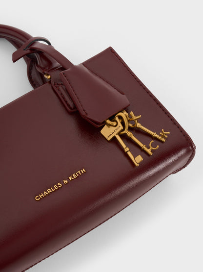 CHARLES & KEITH Recommended / Mini Kerry Top Handle Bag - Wineberry Red