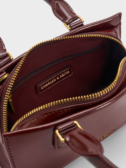 CHARLES & KEITH Recommended / Mini Kerry Top Handle Bag - Wineberry Red
