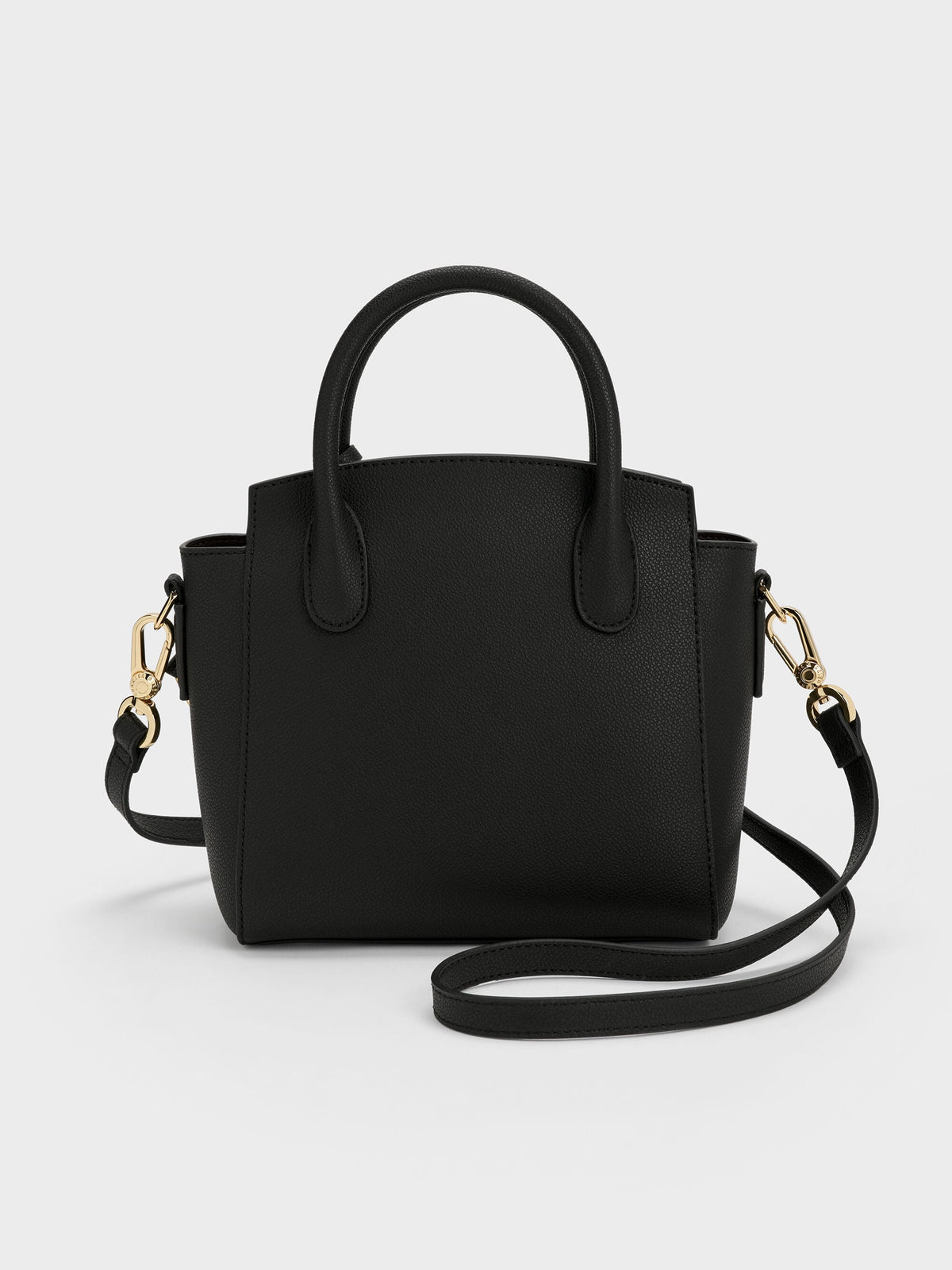 CHARLES & KEITH Everyday / Harper Structured Top Handle Bag - Black