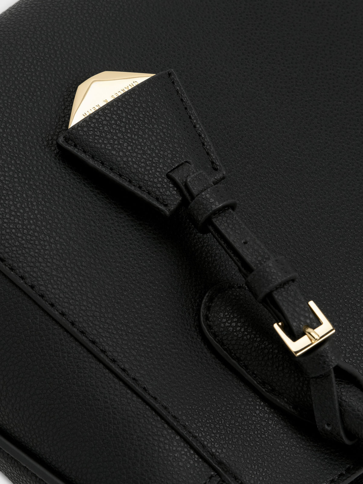 CHARLES & KEITH Everyday / Harper Structured Top Handle Bag - Black