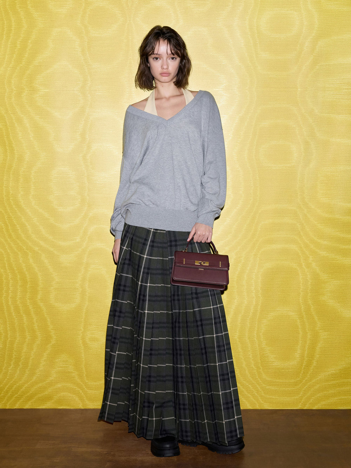 CHARLES & KEITH Featured / Arlet Belted Top Handle Bag - Wineberry Red