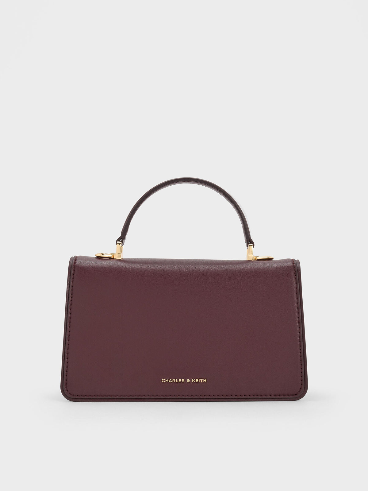 CHARLES & KEITH Featured / Arlet Belted Top Handle Bag - Wineberry Red