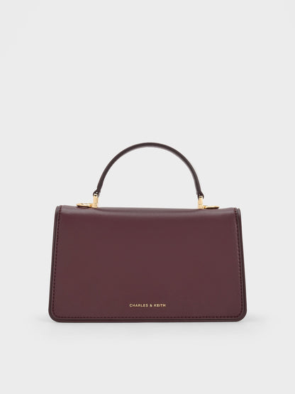 CHARLES & KEITH Featured / Arlet Belted Top Handle Bag - Wineberry Red