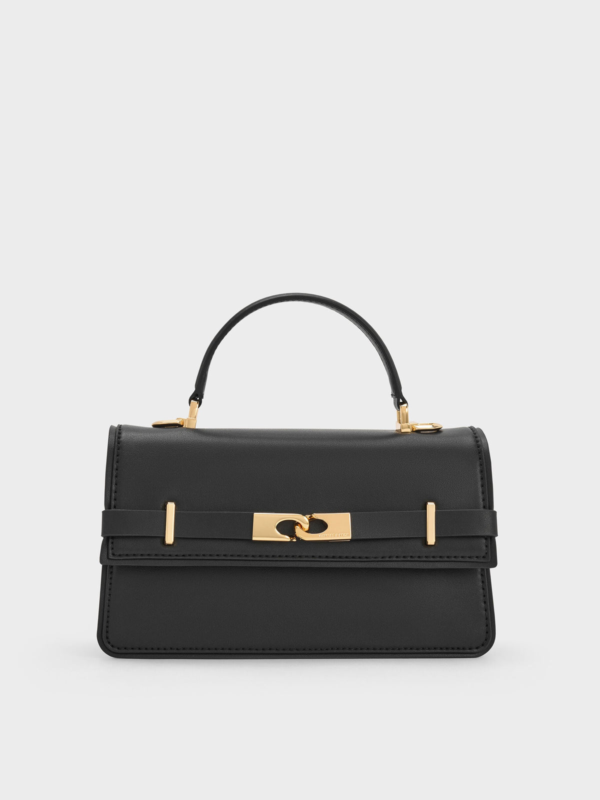 CHARLES & KEITH Quality / Arlet Belted Top Handle Bag - Black