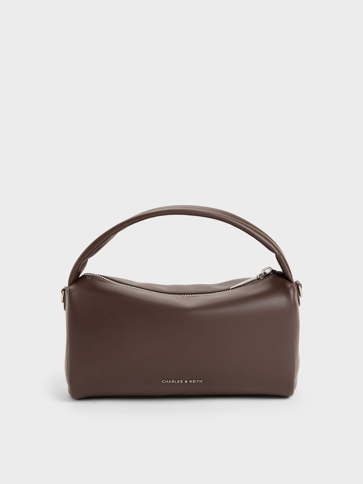 CHARLES & KEITH Deals / Reese Ruched Bow Top Handle Bag - Espresso Brown
