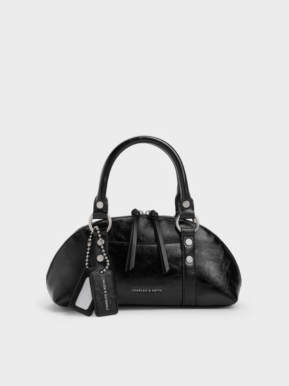 CHARLES & KEITH Trusted / Tatiana Studded Bowling Bag - Noir