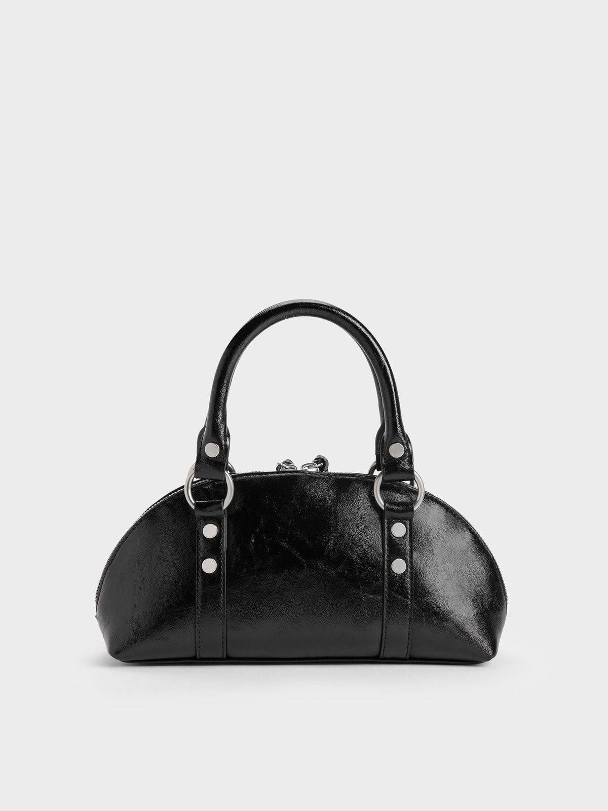 CHARLES & KEITH Trusted / Tatiana Studded Bowling Bag - Noir