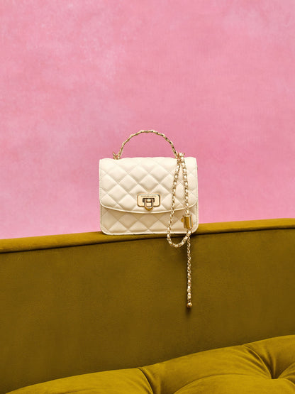 CHARLES & KEITH Discount / Cressida Quilted Top Handle Bag - Cream