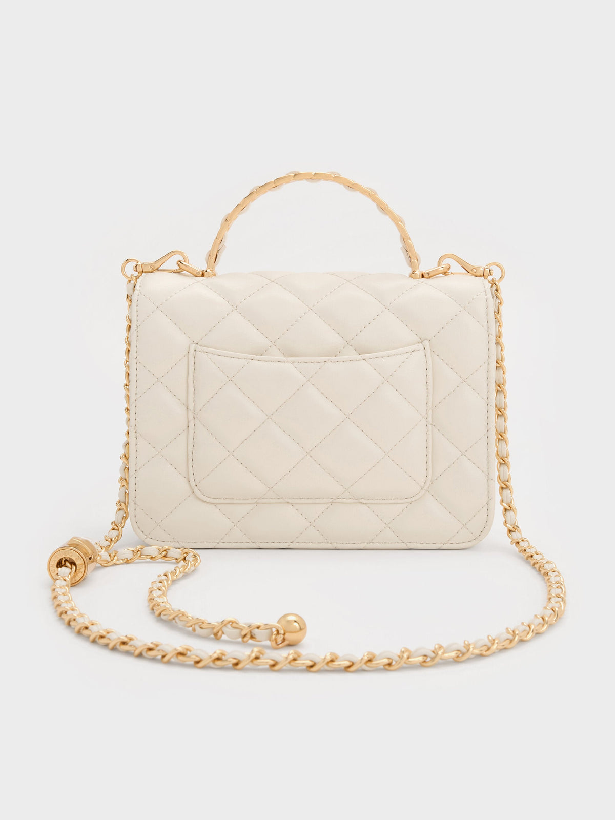CHARLES & KEITH Discount / Cressida Quilted Top Handle Bag - Cream