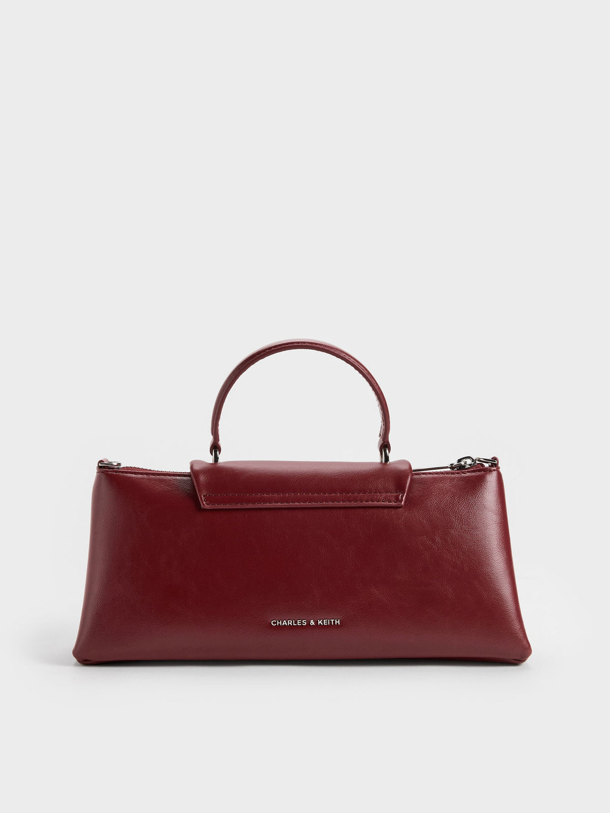 CHARLES & KEITH Great Value / Lilibet Elongated Top Handle Bag - Burgundy