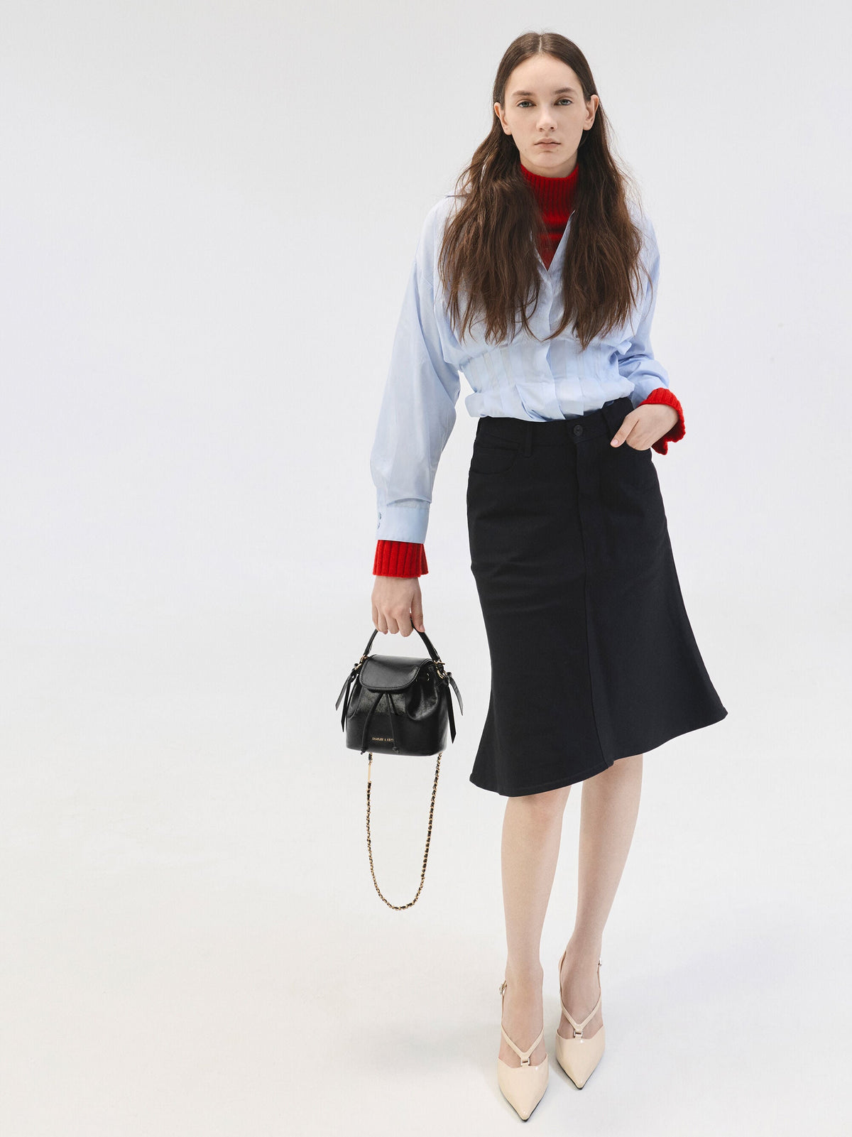 CHARLES & KEITH Value / Dalia Bow Top Handle Bag - Black