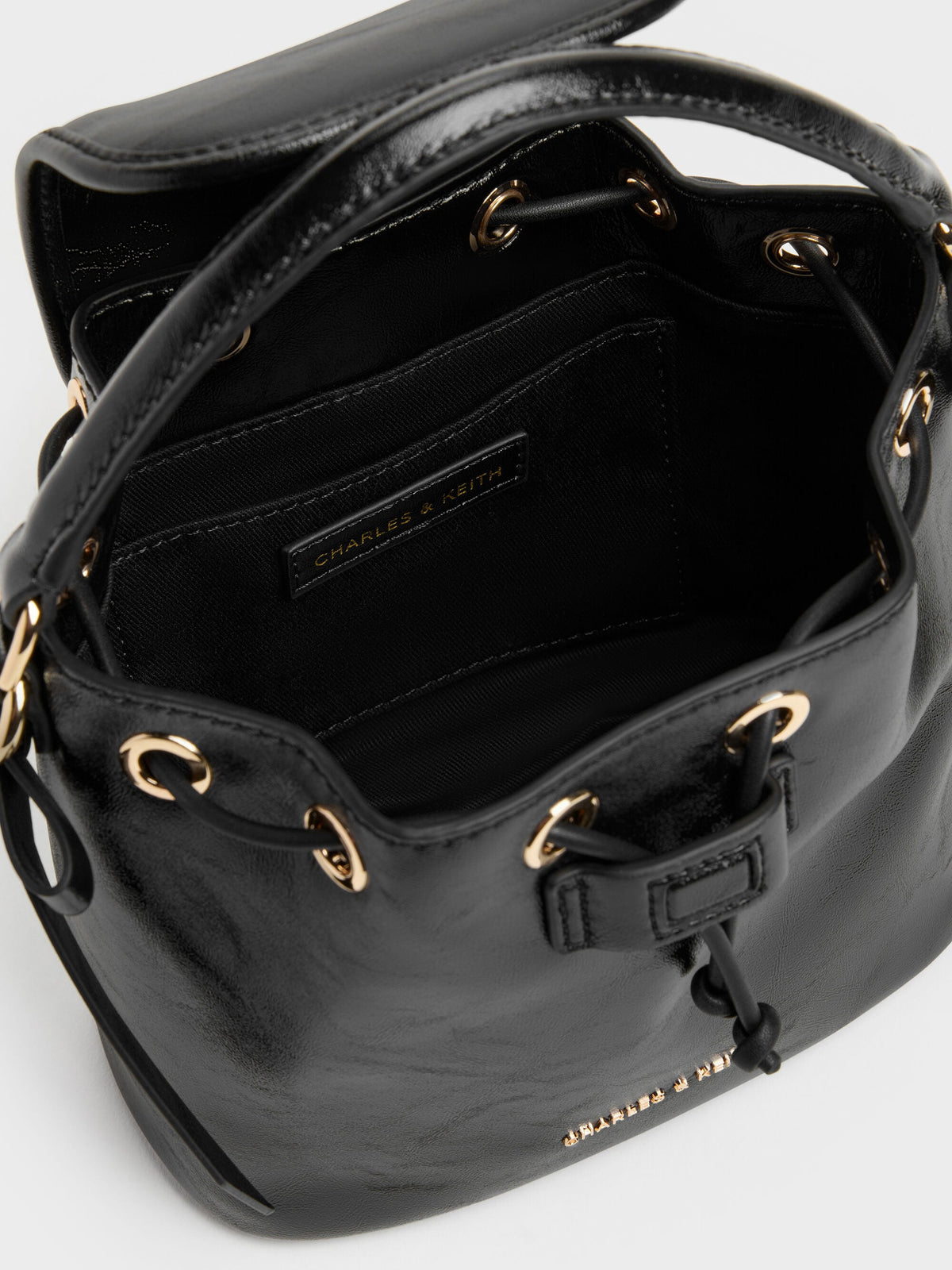 CHARLES & KEITH Value / Dalia Bow Top Handle Bag - Black