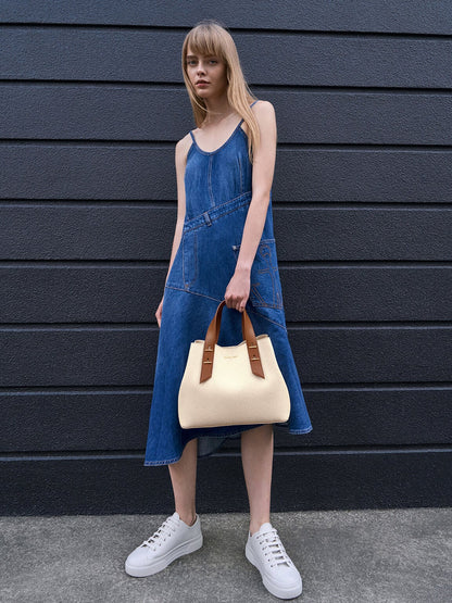 CHARLES & KEITH Top Pick / Shania Canvas Tote Bag - Chocolate