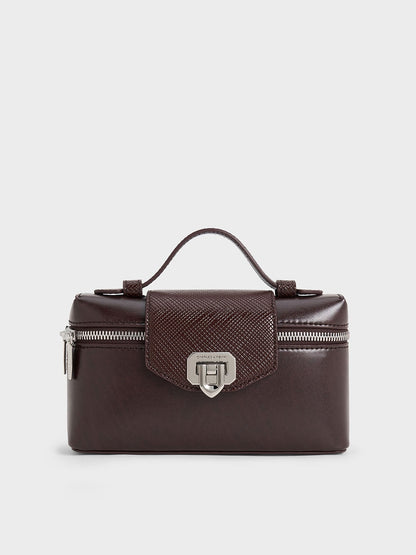 CHARLES & KEITH Latest / Arwen Top Handle Vanity Bag - Plum
