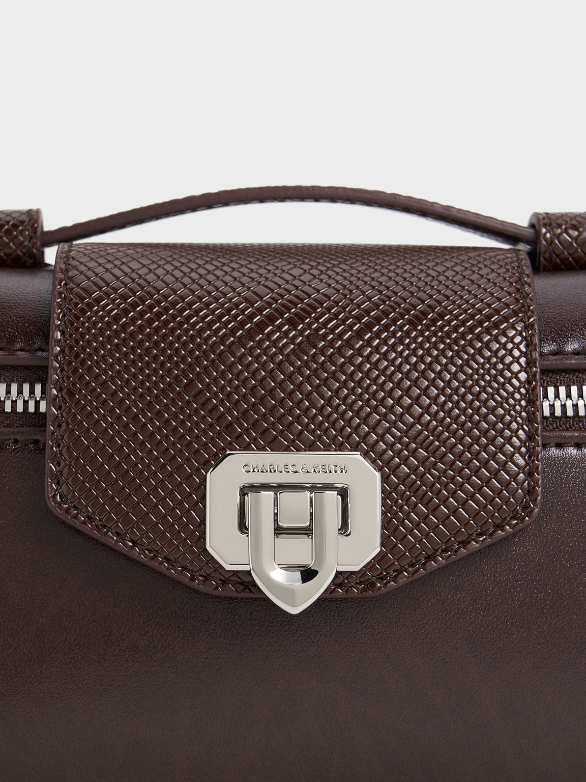 CHARLES & KEITH Latest / Arwen Top Handle Vanity Bag - Plum