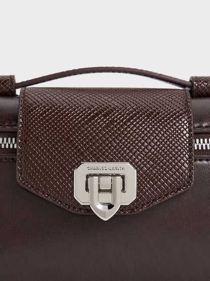 CHARLES & KEITH Latest / Arwen Top Handle Vanity Bag - Plum