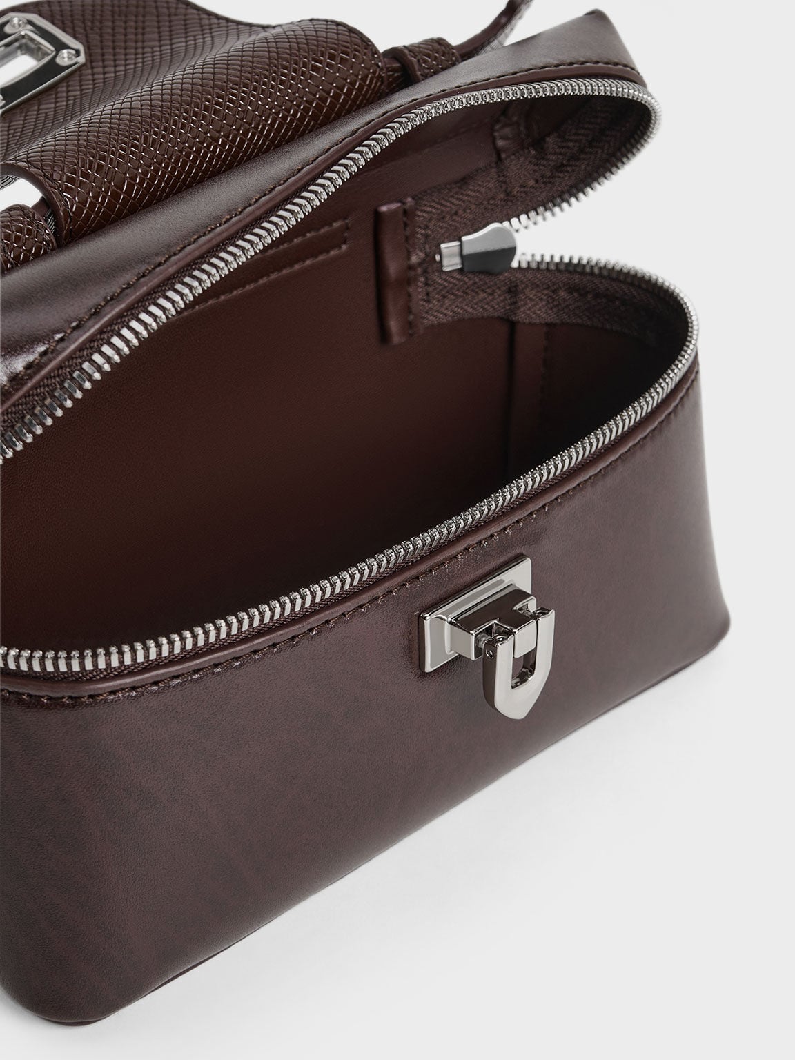CHARLES & KEITH Latest / Arwen Top Handle Vanity Bag - Plum