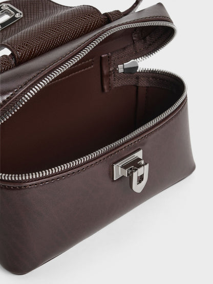 CHARLES & KEITH Latest / Arwen Top Handle Vanity Bag - Plum