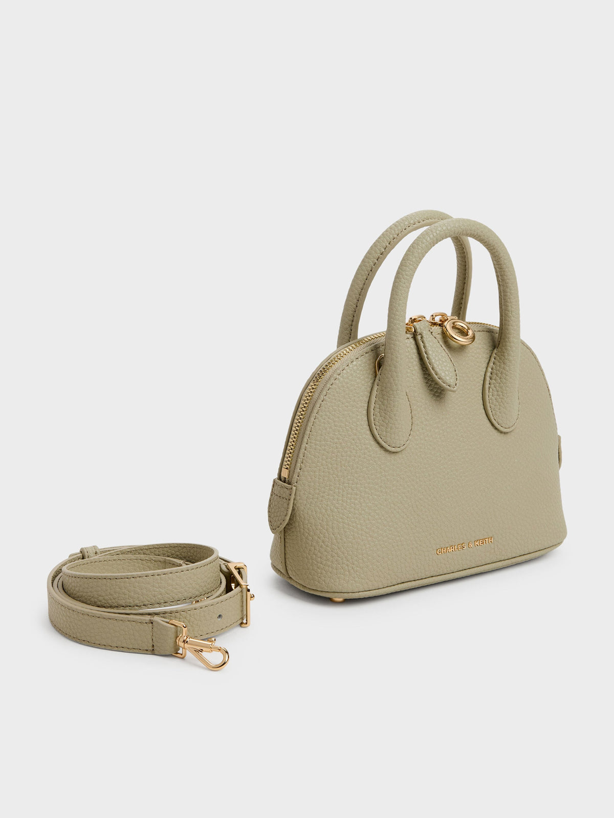 CHARLES & KEITH Recommended / Beryl Bowling Bag - Pale Olive