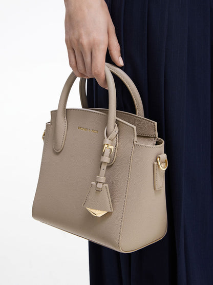 CHARLES & KEITH Exclusive / Harper Structured Top Handle Bag - Taupe