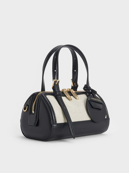 CHARLES & KEITH Featured / Enola Canvas Bowling Bag - Black