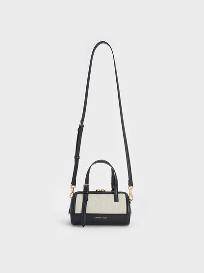 CHARLES & KEITH Featured / Enola Canvas Bowling Bag - Black