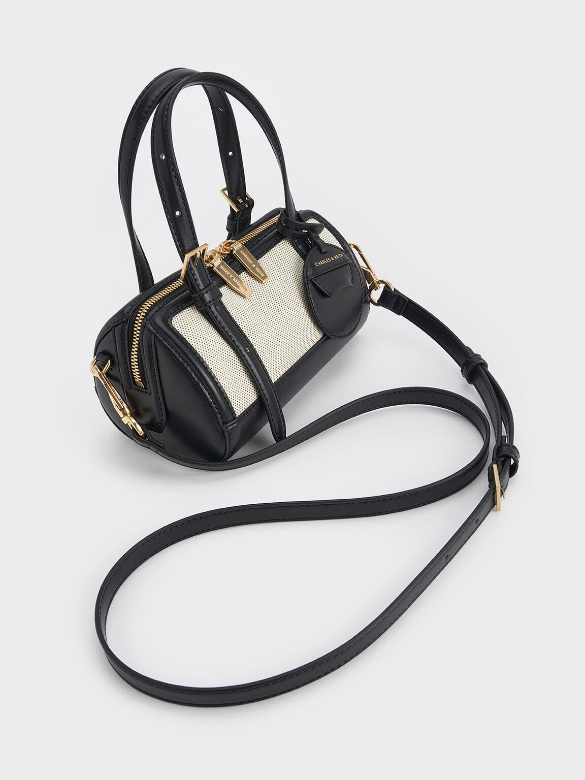 CHARLES & KEITH Featured / Enola Canvas Bowling Bag - Black