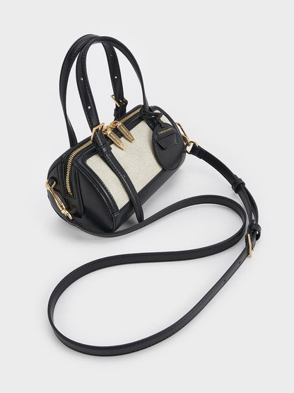 CHARLES & KEITH Featured / Enola Canvas Bowling Bag - Black