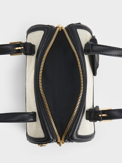 CHARLES & KEITH Featured / Enola Canvas Bowling Bag - Black